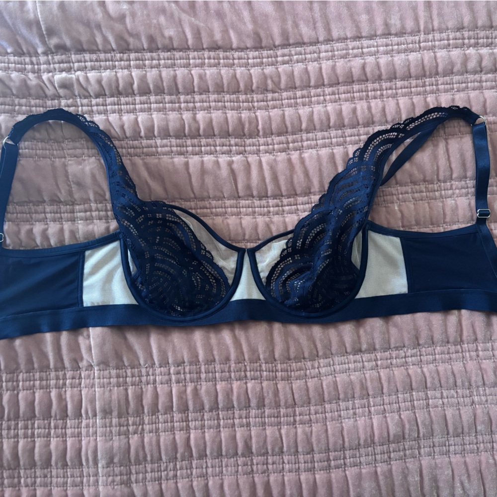 ThirdLove black Lace Underwire Bra with Light Ivory Panels
